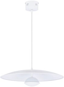 Biała lampa wisząca LED z metalowym kloszem Lund – Candellux Lighting