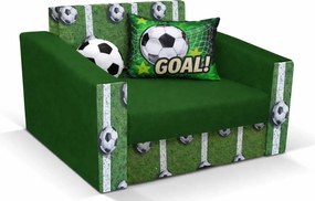 Zielony Rozkładany Fotel Z Motywem Piłki Nożnej F3-B34