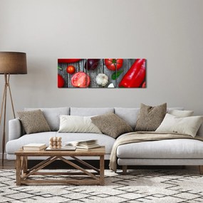 Obraz warzyw (z zegarem) (90x30 cm)