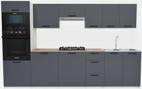 Antracytowy zestaw mebli kuchennych S9-L60