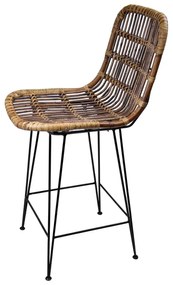 Brązowy rattanowy hoker 106 cm – Ego Dekor