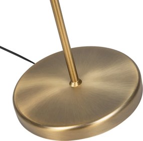 Klasyczna lampa podłogowa brązowa z regulowanym białym abażurem - Ladas Fix