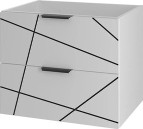 Szafka Łazienkowa pod Umywalkę 60cm 2 Szuflady Biały Mat Wood