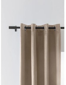 Zasłona zaciemniająca VELVET jasno brązowa 140x250 cm Zawieszanie: Taśma z wiązaniami