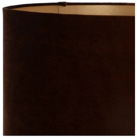 Lampa stojąca w brązowo-złotym kolorze z tekstylnym kloszem (wysokość 163 cm) – Ixia