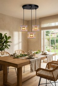 Szara nowoczesna potrójna lampa wisząca - D256 N1-E57