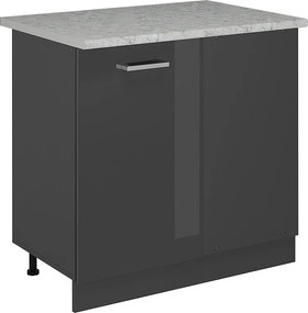 Szafka narożna antracyt wysoki połysk 86x60x81.6 r-line