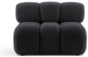 Antracytowy moduł sofy z materiału bouclé (moduł środkowy) Bellis – Micadoni Home
