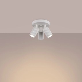 Plafon trzypunktowy KARBON 3P biały okrągły SOLLUX  LIGHTING