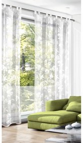 Biała firanka z woalu 135x245 cm Flowers – Sehlbach