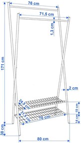 Nowoczesny czarny wieszak na ubrania W8-A08