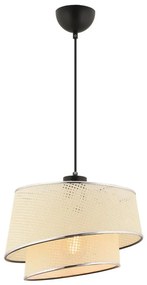 Lampa wisząca na przewodzie BARETTE 1xE27/60W/230V kremowa/błyszczący chrom