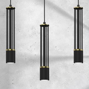 Lampa wisząca ESTILO 3xGU10, potrójna, czarna tuba