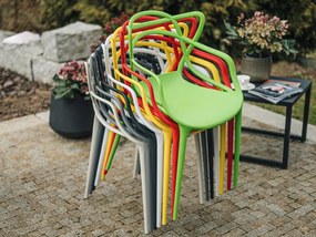 Zestaw 4 krzeseł plastikowych KATO, czarny