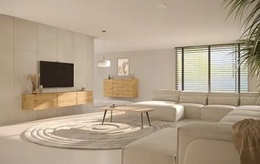 Minimalistyczna wisząca szafka pod telewizor dąb artisan A4-T37