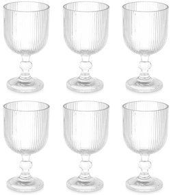Kieliszek do wody w prążki, 370 ml, 6 sztuk