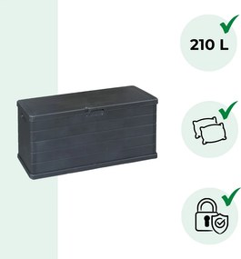 Pojemnik do przechowywania OMEGA, 210L, 117x38x56cm, antracytowa I.P.A.E-Progarden