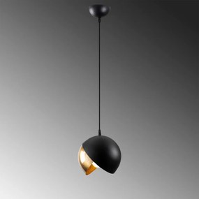 Lampa wisząca w czarno-złotym kolorze z metalowym kloszem ø 20 cm Berceste – Opviq lights