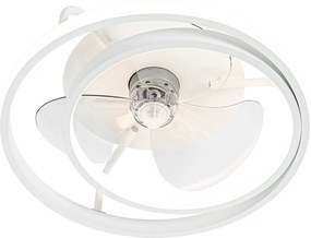 Biały wentylator sufitowy 46,5 cm z LED i pilotem - Kees