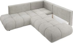 Masseno Narożnik DUCA z funkcją spania i pojemnikiem na pościel Narozniki L, Rozkładana sofa - Jasnoszary, FLOW 16