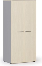 Szafa biurowa z drzwiami PRIMO GRAY, 800 x 500 x 1781 mm, szary/brzoza