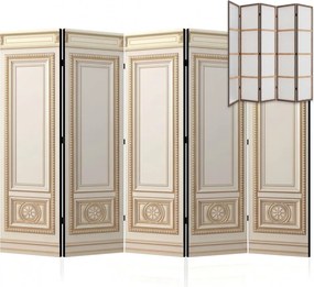 Parawan pokojowy 5-częściowy 225x172 Jednostronny dekoracyjny glamour Kremowy Pałacowa Boazeria Złoto