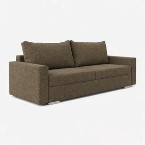 Sofa z Funkcją Spania DRAVOS Brązowa Boucle Japandi