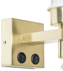 Nowoczesna lampa ścienna mosiężna z lampką do czytania - Brescia Nowoczesny Oswietlenie wewnetrzne