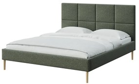 Zielone tapicerowane łóżko dwuosobowe ze stelażem 180x200 cm Alano – MESONICA