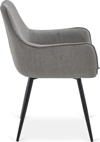 Krzesło Tapicerowane do Jadalni EDRICK Szare Nowoczesne Loft