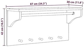Duży wieszak ścienny na ubrania biały Likoro
