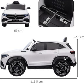 HOMCOM Samochód elektryczny dla dzieci z pilotem Biały pojazd zdalnie sterowany 1115x69x525 cm | Aosom PL