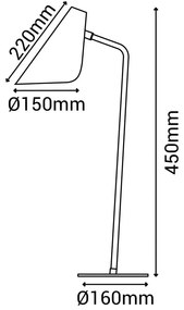 Biała lampa stołowa SULION Lisboa, wys. 45 cm