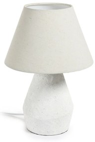Biała lampa stołowa z tekstylnym kloszem (wys. 43 cm) Noara – Kave Home
