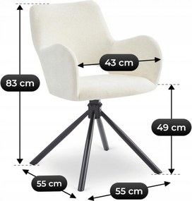 Krzesło Tapicerowane FLAV Kremowe Nowoczesne