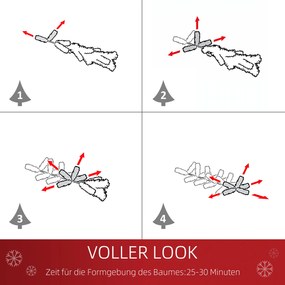 Sztuczna choinka jodła składana i zdejmowana, zielony | Aosom PL