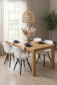 Zestaw 4 szt biało czarnych tapicerowanych krzeseł kuchennych E2-R77