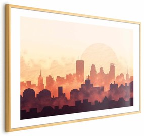 Plakat Żar miasta 42x29,7 cm z ramą złotą z marginesem ARTGEIST B