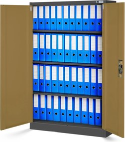 Szafa biurowa Eco Design Kevin 90x40x140 cm antracyt/orzech