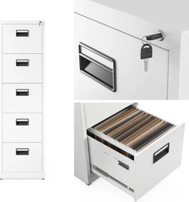 Metalowa szafka kartotekowa 46x62x163 cm Sara V005 biała