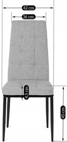 Zestaw Stół Prostokątny Rozkładany CLARK 120-160 cm Dąb Artisan/Czarny i 4 Krzesła Tapicerowane TEX Szare