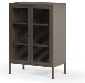 Szara metalowa witryna 70x100x40 cm Layna – Marckeric