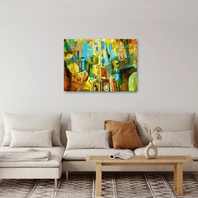 Obraz - Architektura, abstrakcja kubistyczna (70x50 cm)