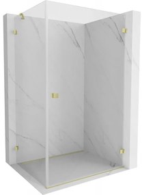 Mexen Lunar-B kabina prysznicowa uchylna prawa 100 x 90 cm, transparent, złota szczotkowana - 832-100-090-55-00-P