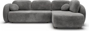 Masseno Narożnik AMICO z funkcją spania i pojemnikiem na pościel Narozniki L, Rozkładana sofa - Szary, EGON 13