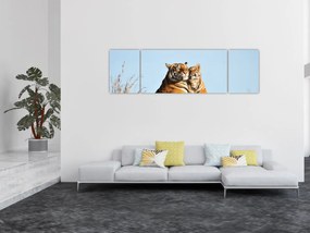 Obraz - Tygrysica i jej młode (170x50 cm)