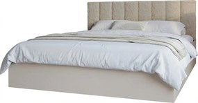 Beżowe łóżko z beżowym zagłówkiem włochacz 160x200 L5-L99
