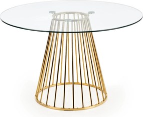 Okrągły stół ze szklanym blatem w stylu glamour Liverpool