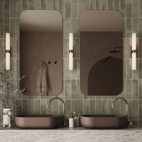 Lustro prostokątne bez ramy oszlifowane obracalne bez podświetlenia ROUND | Różne rozmiary | Różne kolory szkła : Kolor tafli szkła - Brąz, Rozmiar - 60 x 120 cm