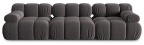 Ciemnoszara aksamitna sofa 282 cm Bellis – Micadoni Home